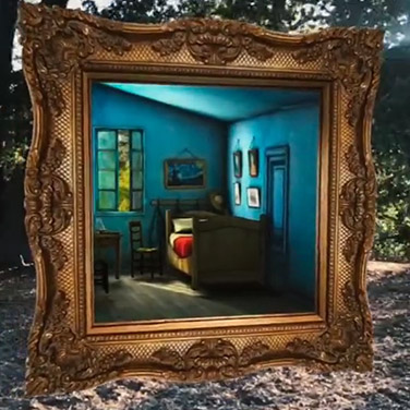 Interactive 3D model of Van Gogh's The Bedroom in Arles in AR app